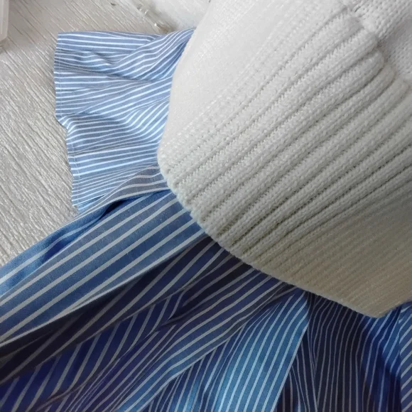 English Factory White Blue Sweater Dress for Women - Picture 9 of 9